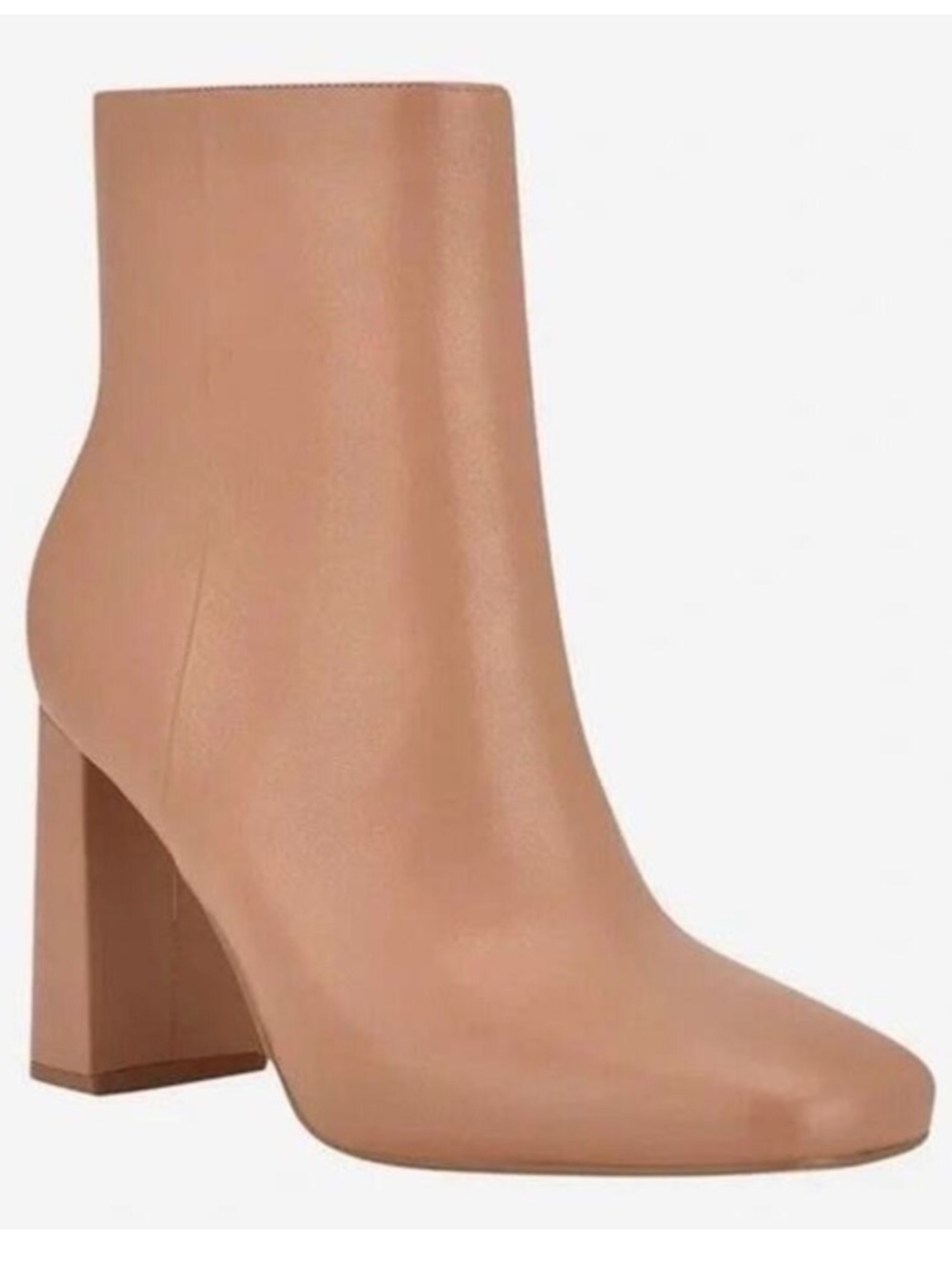Marc Fisher Jacinta Light‎ Brown Leather Square Toe Ankle Booties